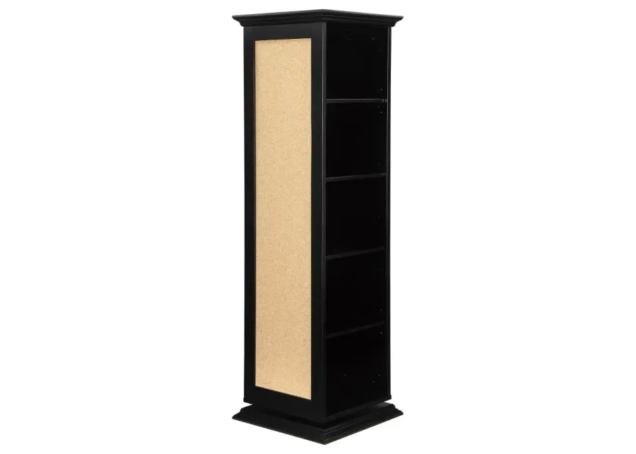 Robinsons Swivel Accent Cabinet with Cork Board Black