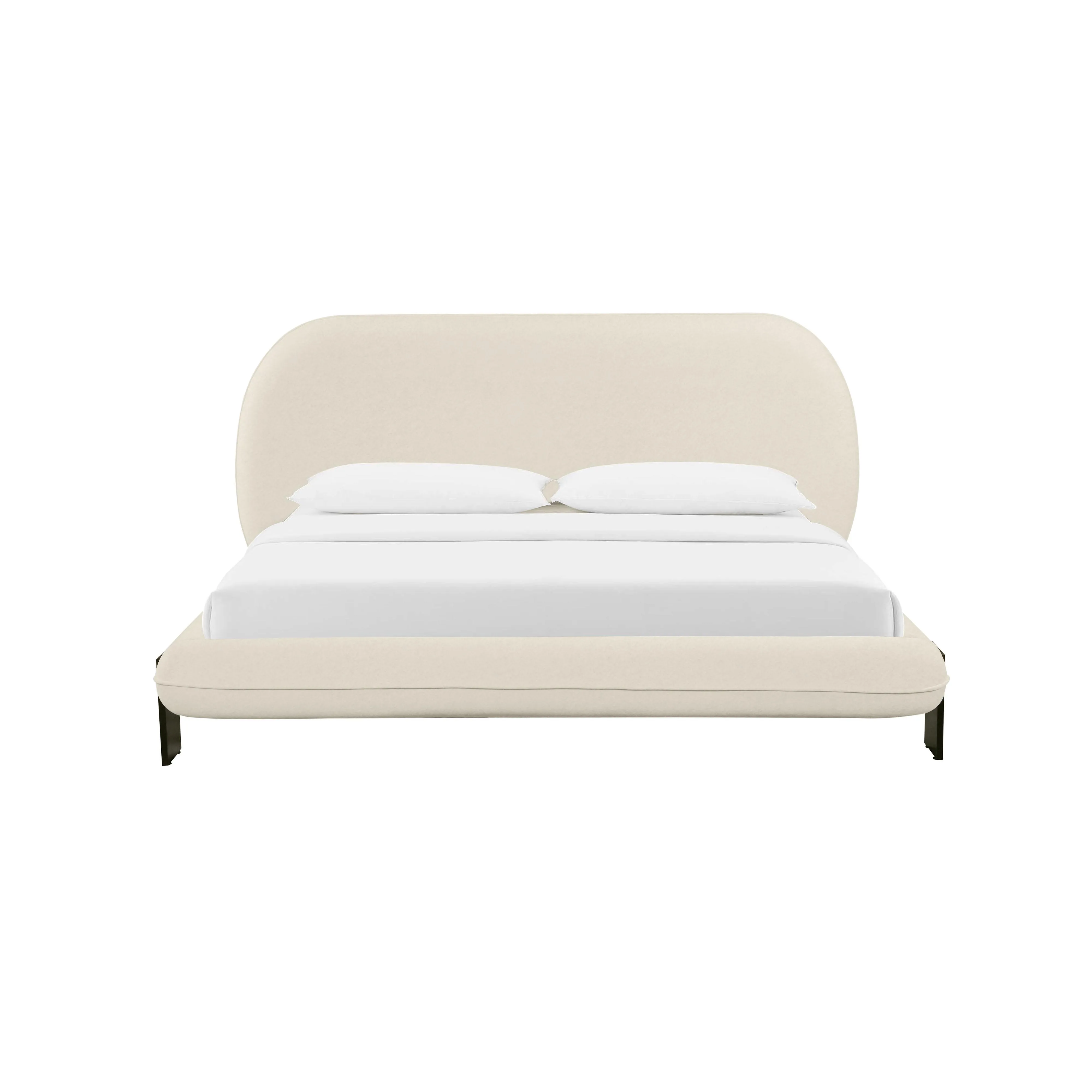 Ophelia Cream Faux Wool Queen Bed