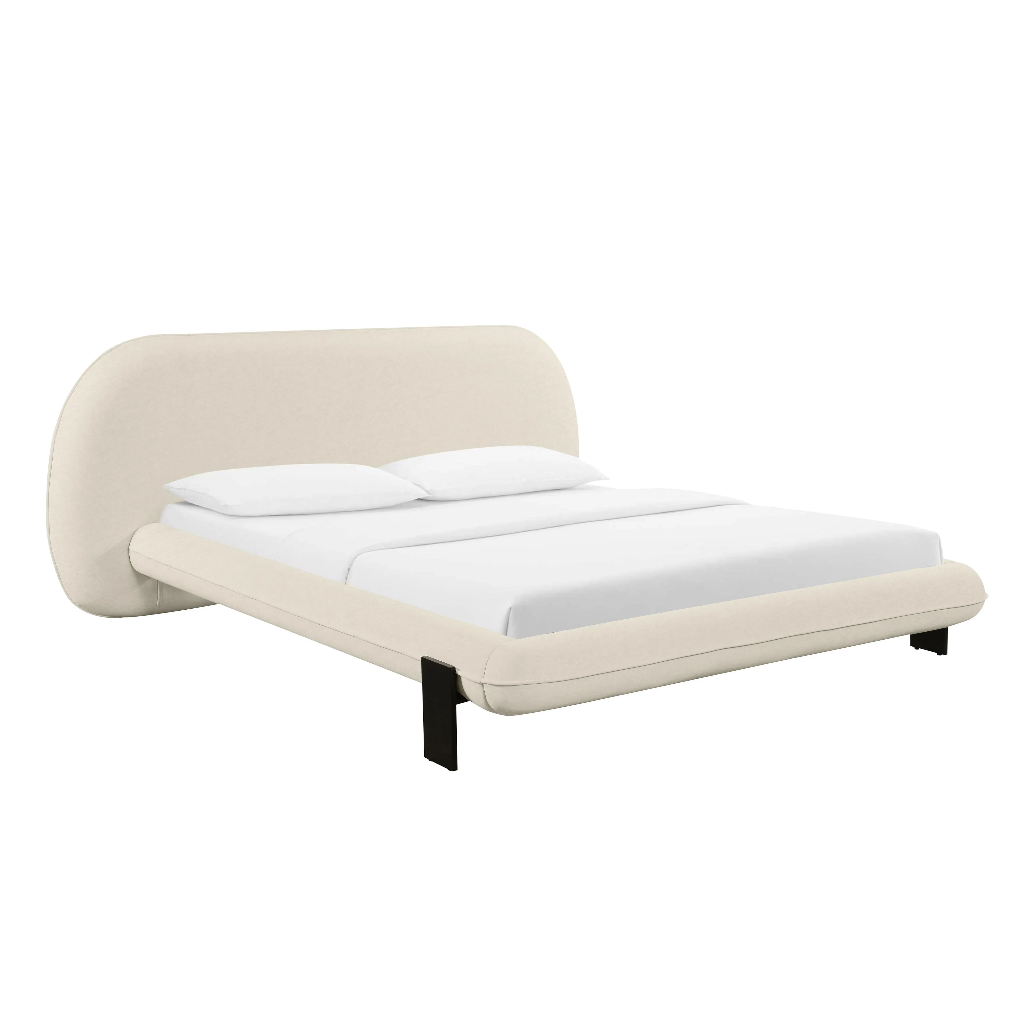 Ophelia Cream Faux Wool Queen Bed