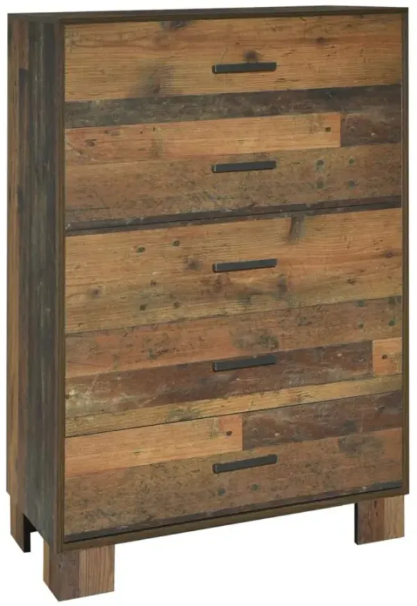 Sidney 5-drawer Chest Rustic Pine