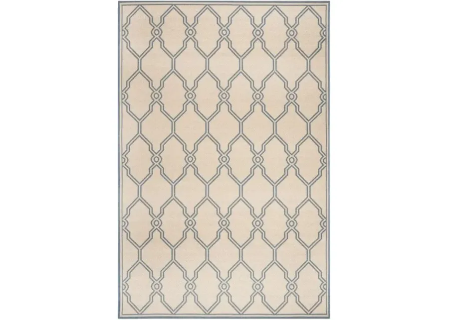 LINDEN 124 Collection LND124N-4 Cream / Blue 4' X 6'