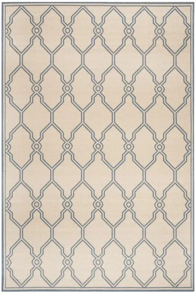 LINDEN 124 Collection LND124N-4 Cream / Blue 4' X 6'