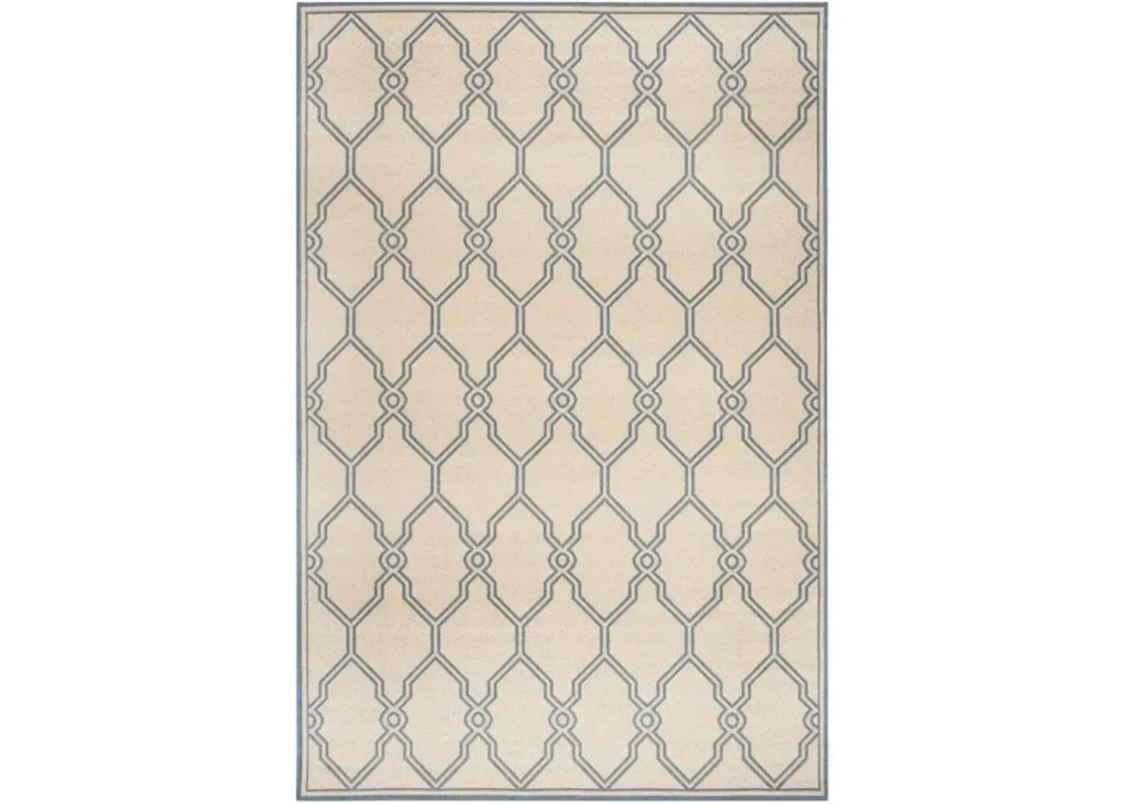 LINDEN 124 Collection LND124N-4 Cream / Blue 4' X 6'