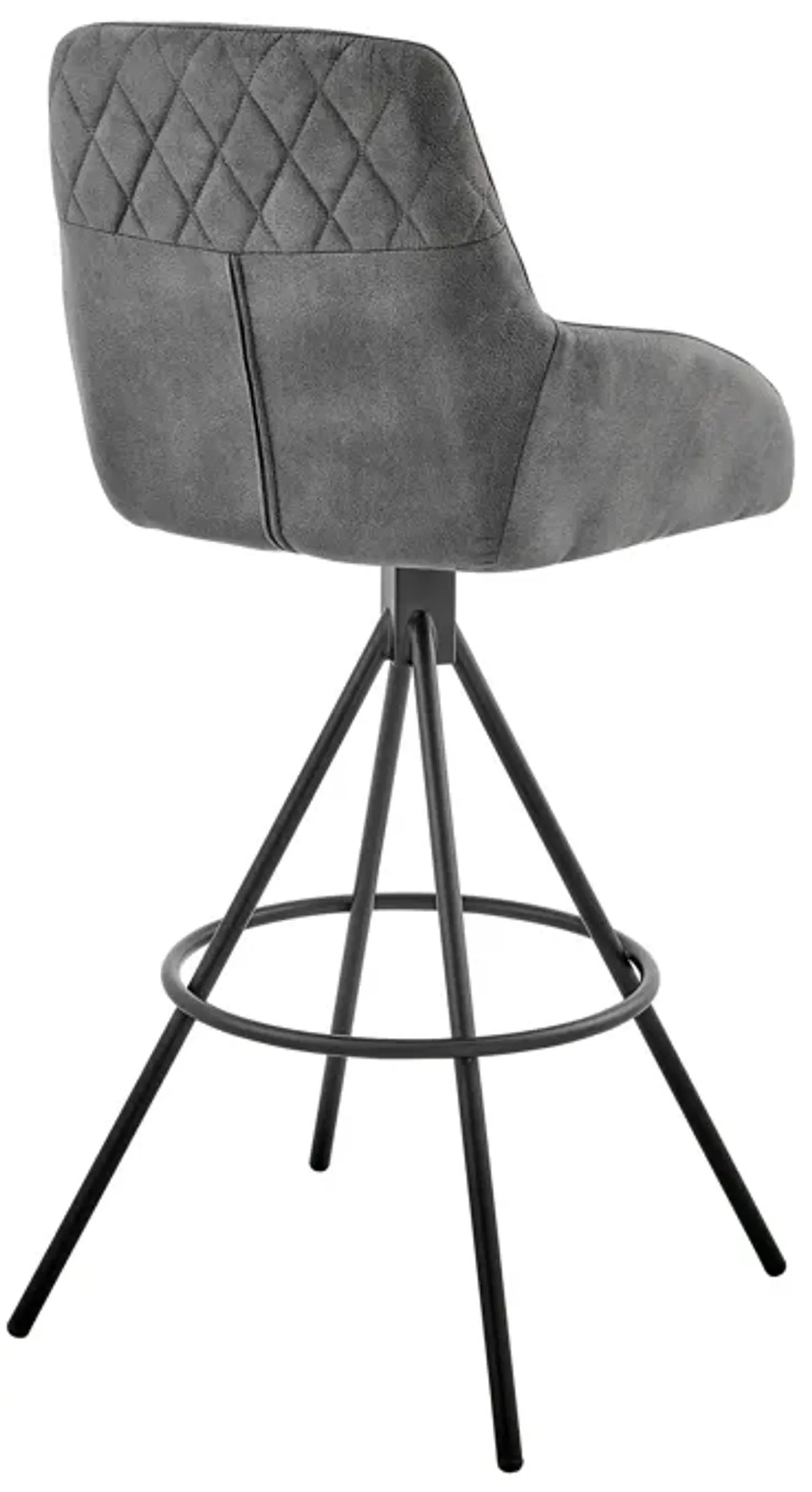 Odessa 30" Bar Height Bar Stool in Charcoal Fabric and Black Finish