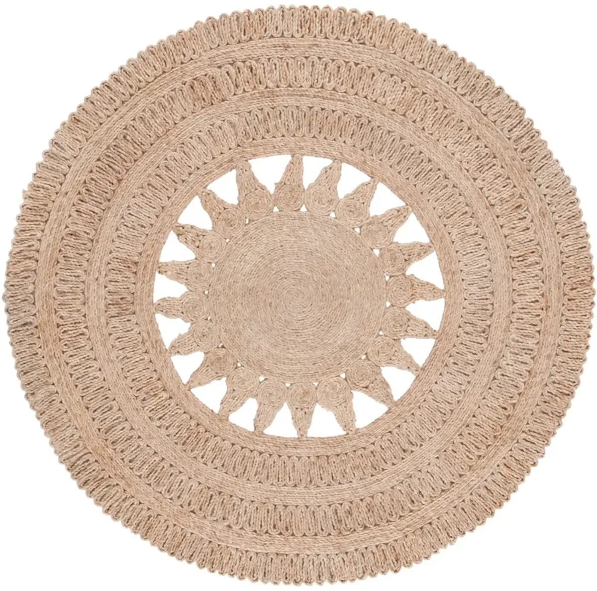 NATURAL FIBER 180 NATURAL 5' x 5' Round Round Rug