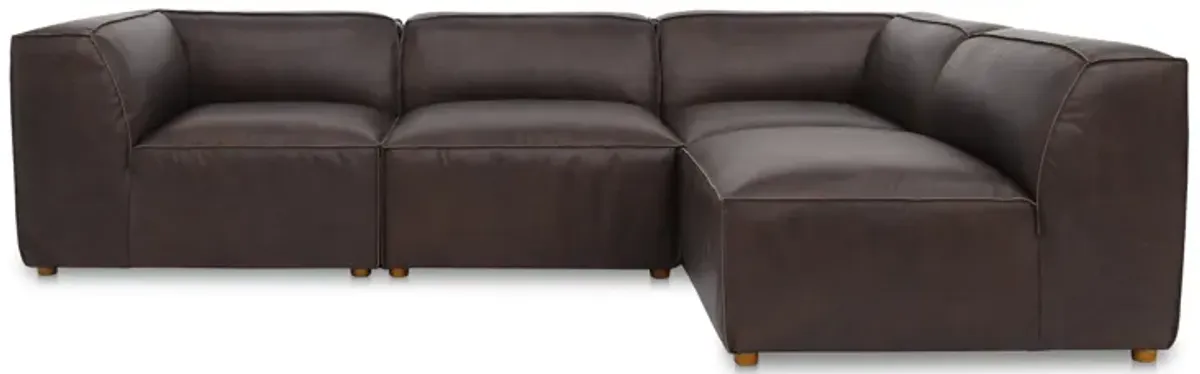 Form Signature Modular Sectional Espresso Brown Leather