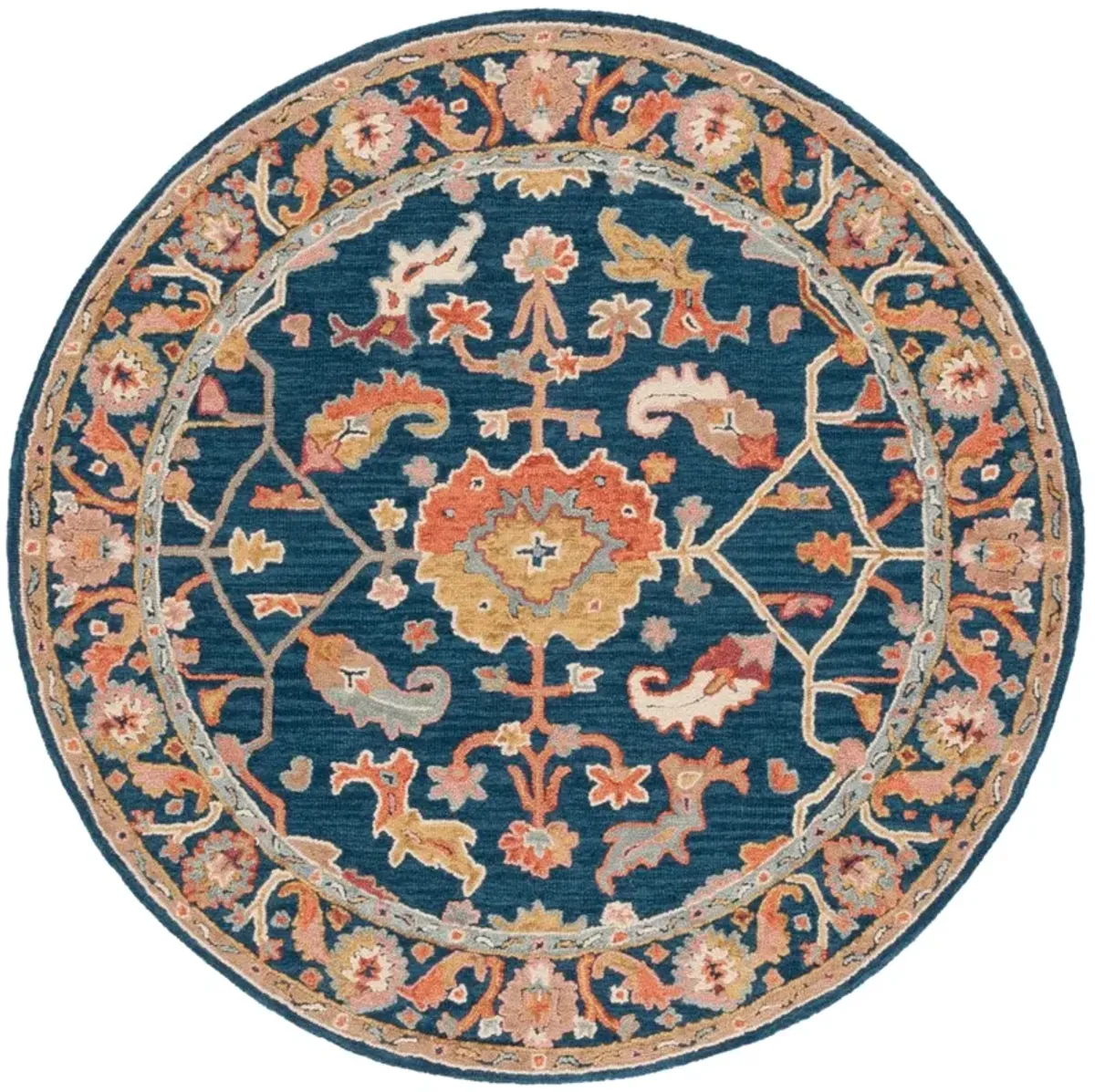 METRO 328 NAVY  6' x 6' Round Round Rug