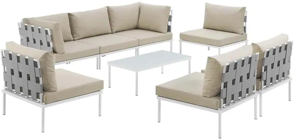 Harmony 8 Piece Outdoor Patio Aluminum Sectional Sofa Set