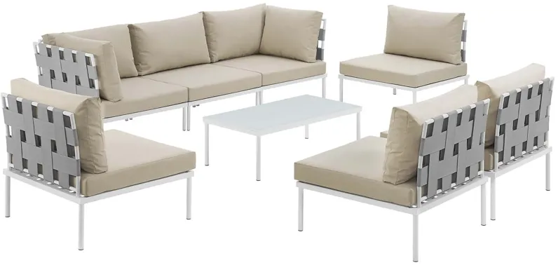 Harmony 8 Piece Outdoor Patio Aluminum Sectional Sofa Set