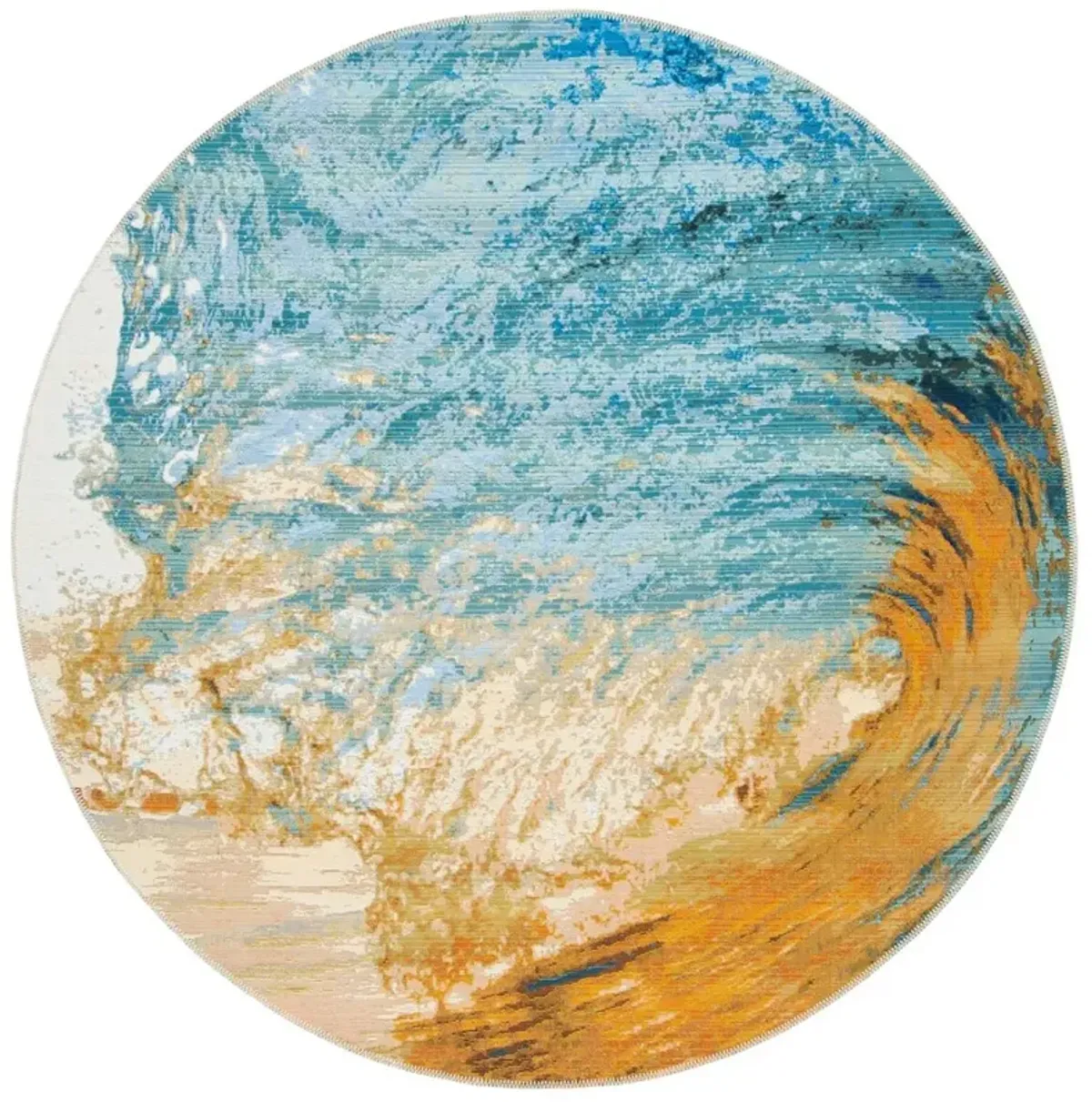 BARBADOS 510 Blue 6'-6' X 6'-6' Round Round Rug