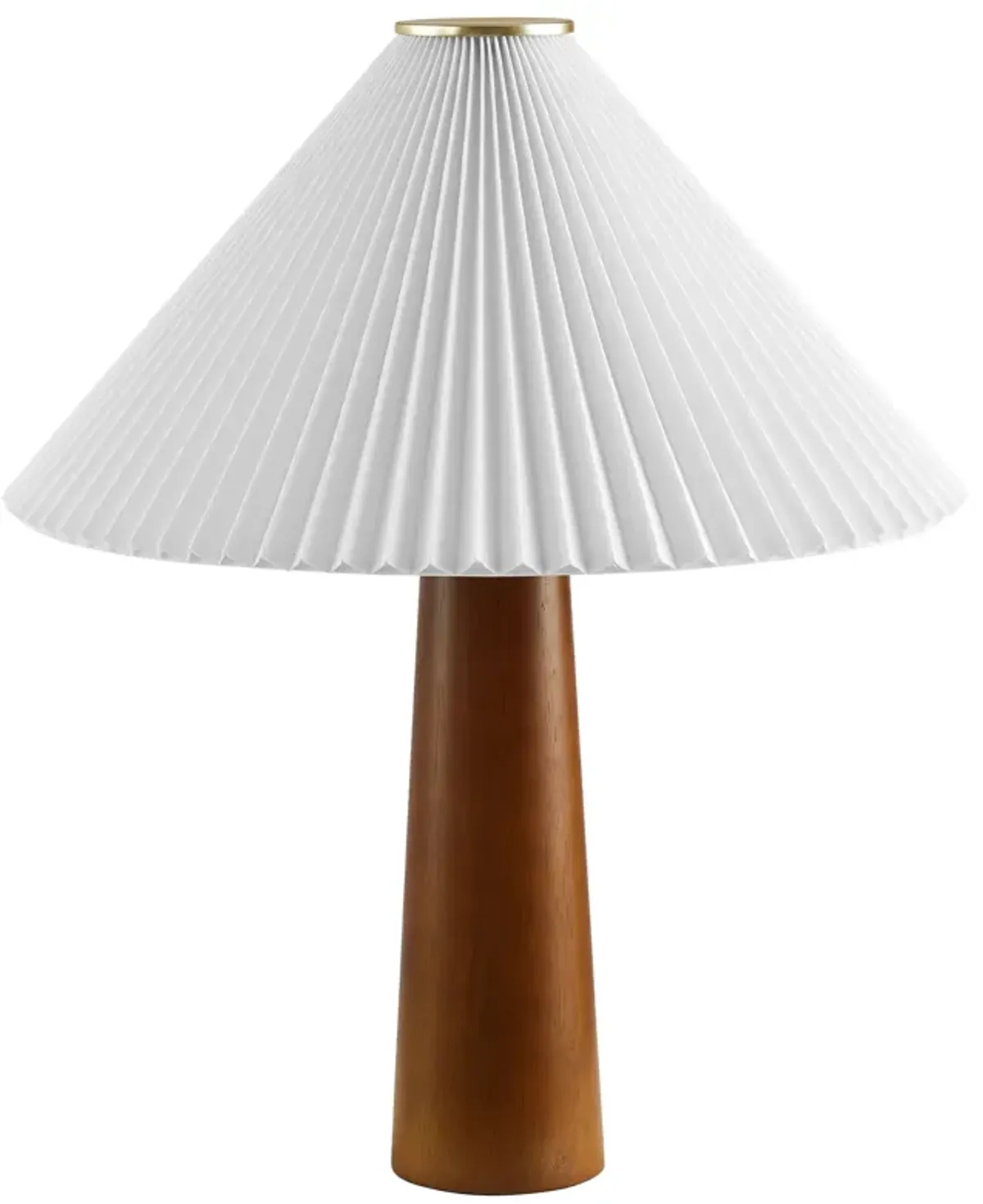 Jessica Wooden Base Table Lamp With Pleated Fabric Shade