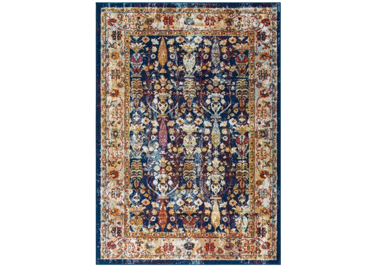 Entourage Jessa Distressed Vintage Floral Lattice 5x8 Area Rug