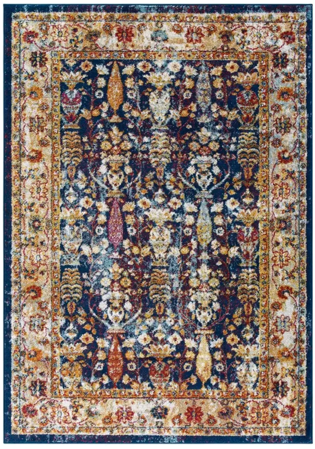 Entourage Jessa Distressed Vintage Floral Lattice 5x8 Area Rug