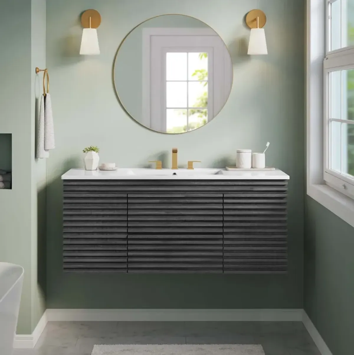 Render 48" Wall-Mount Bathroom Vanity