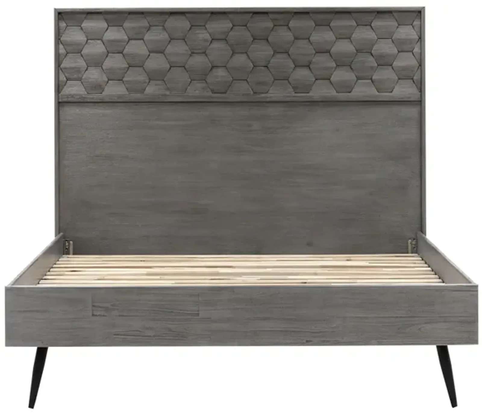 Makena Queen Platform Bed Frame in Grey Acacia Wood