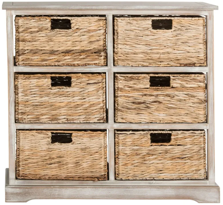 KEENAN 6 WICKER BASKET STORAGE CHEST