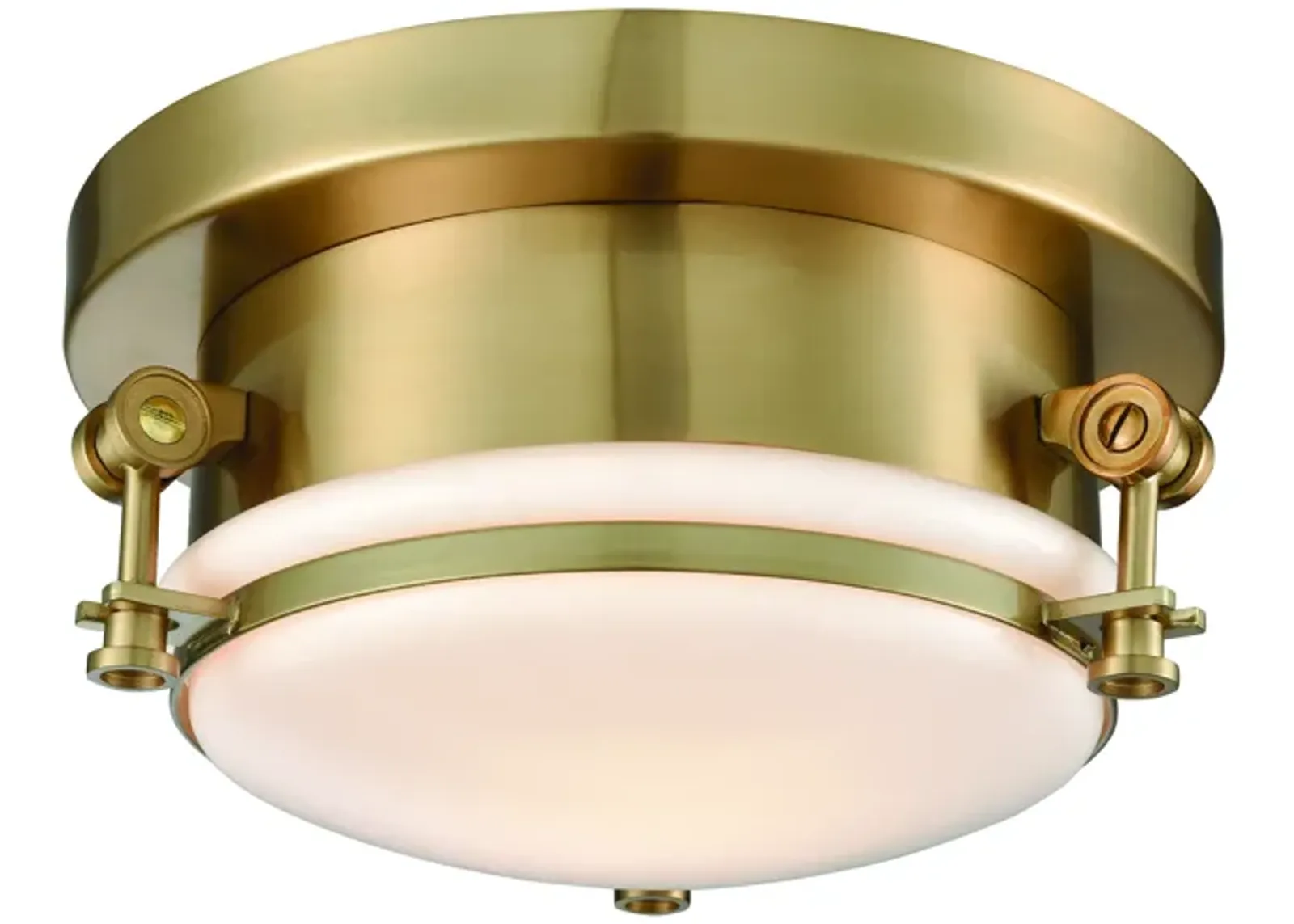 Riley 10" Wide 1-Light Flush Mount - Satin Brass