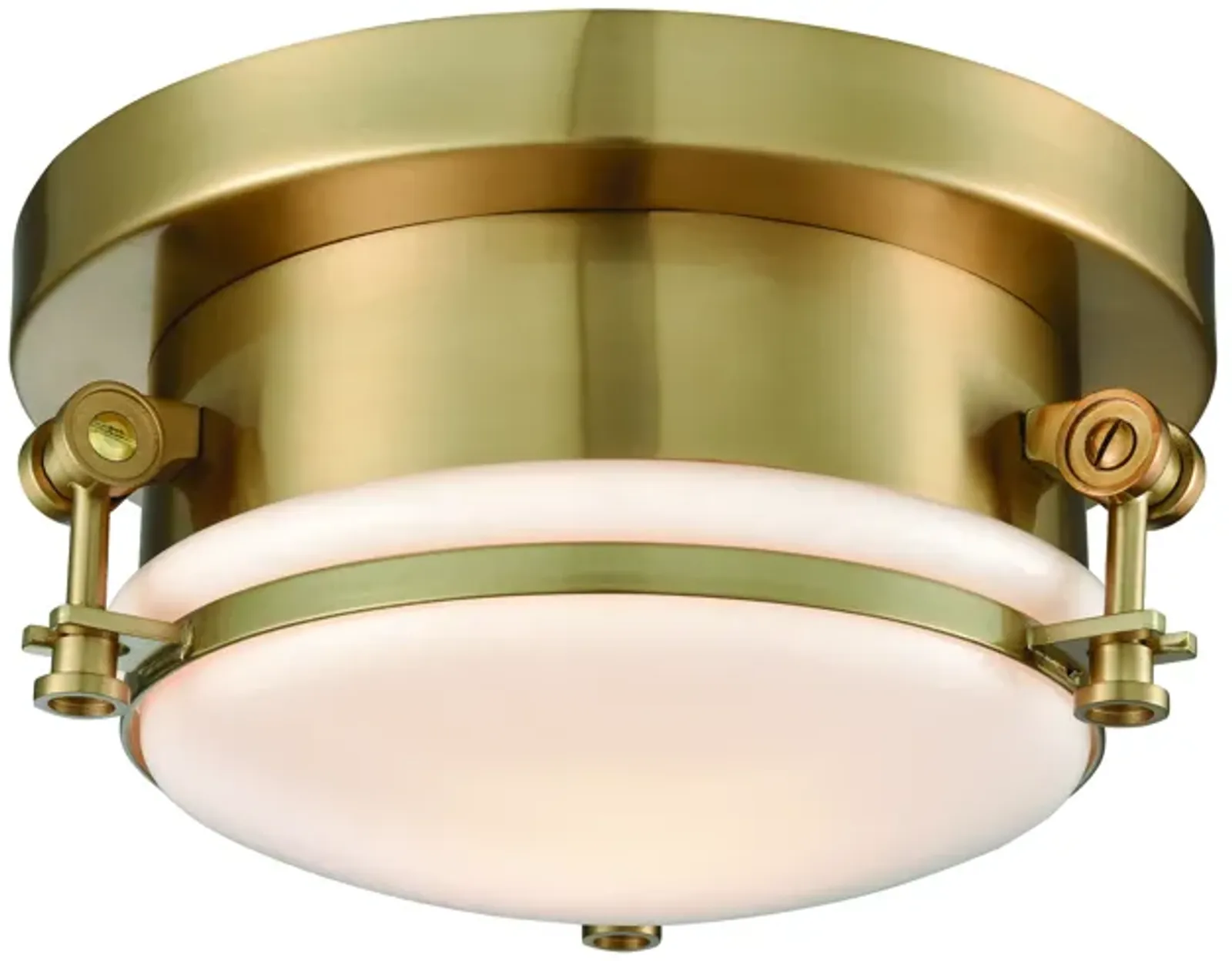 Riley 10" Wide 1-Light Flush Mount - Satin Brass