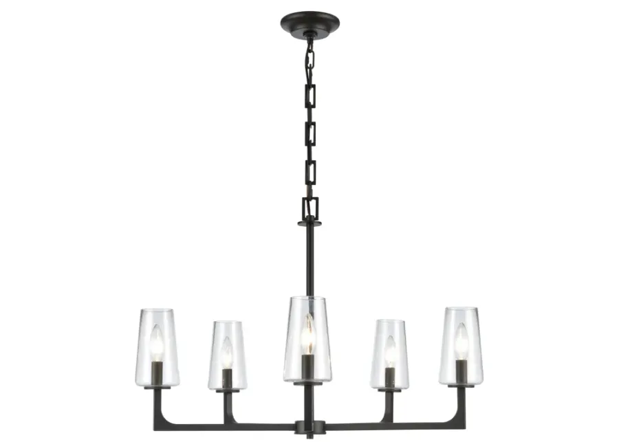 Fitzroy 28'' Wide 5-Light Chandelier - Matte Black