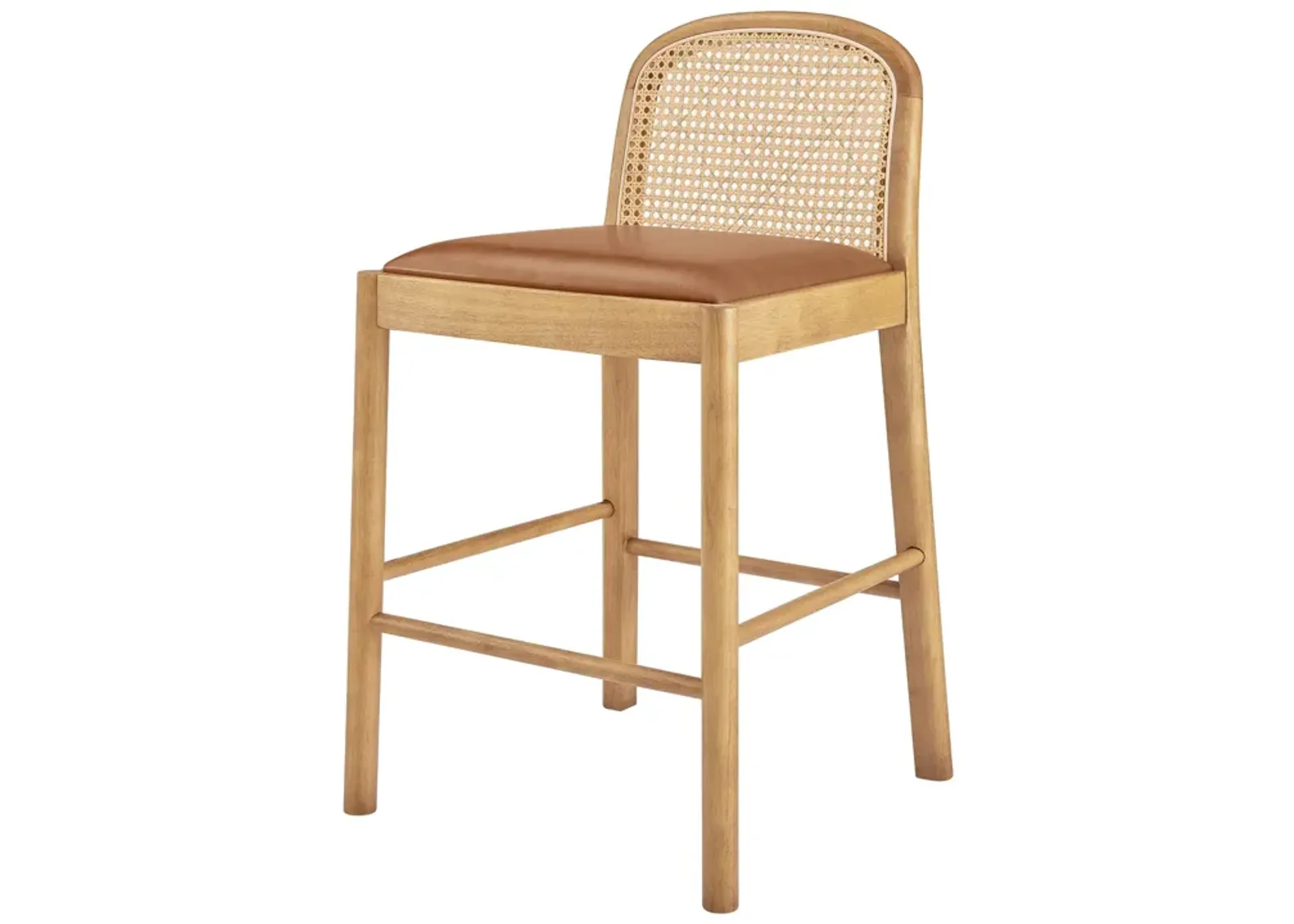 Donna KD PU Rattan Counter Stool, Borneo Chocolate