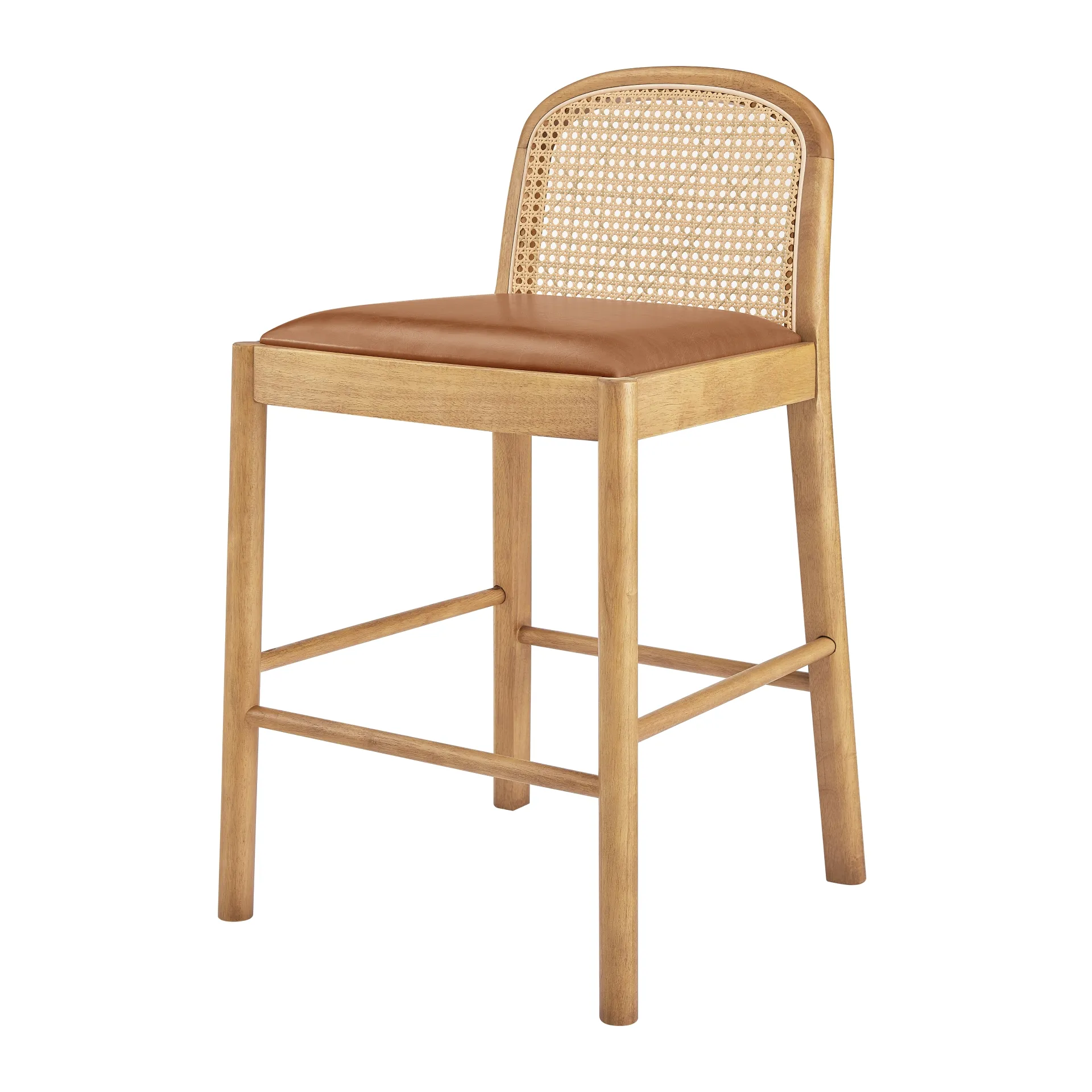 Donna KD PU Rattan Counter Stool, Borneo Chocolate