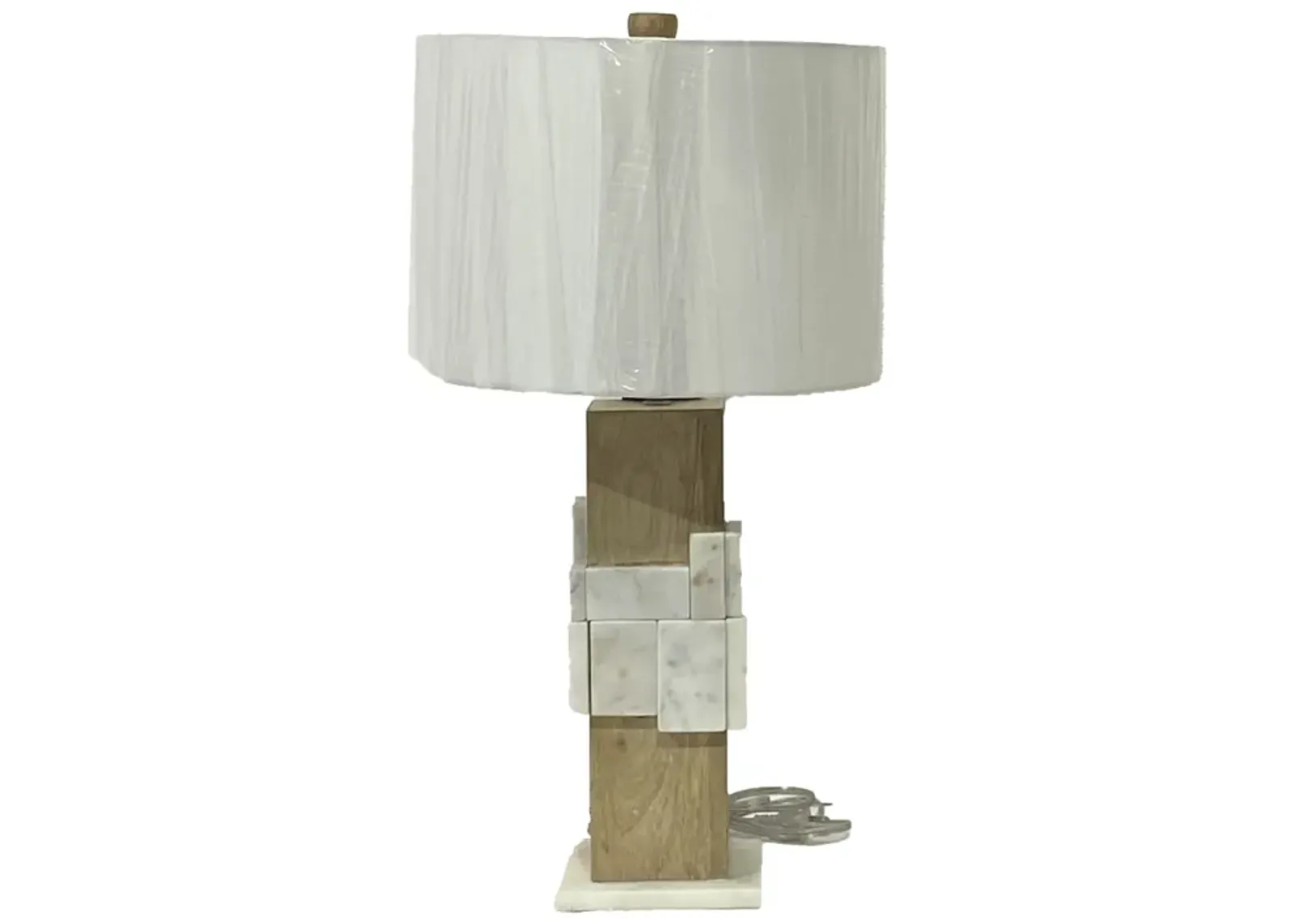 Marble, 18"h Table Lamp, White