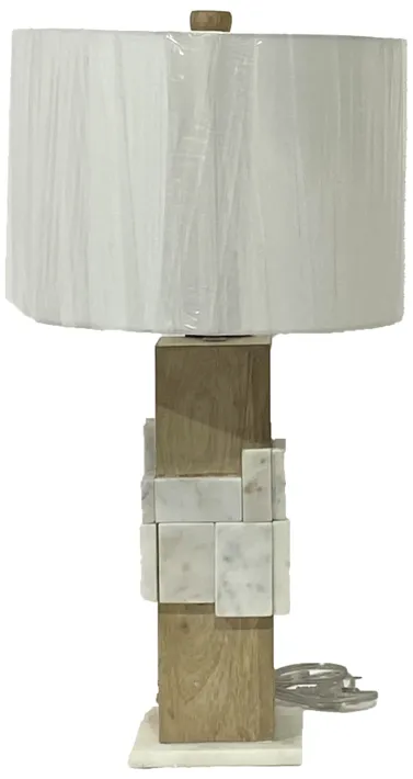 Marble, 18"h Table Lamp, White