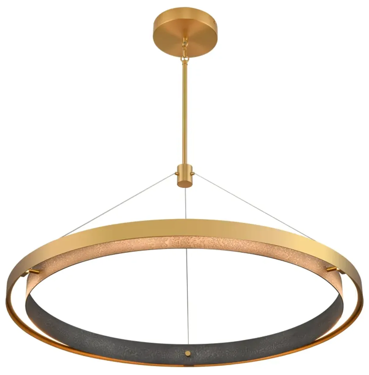 Fagan 33.5'' Wide Integrated LED Pendant - Brushed Brass with Forged Iron