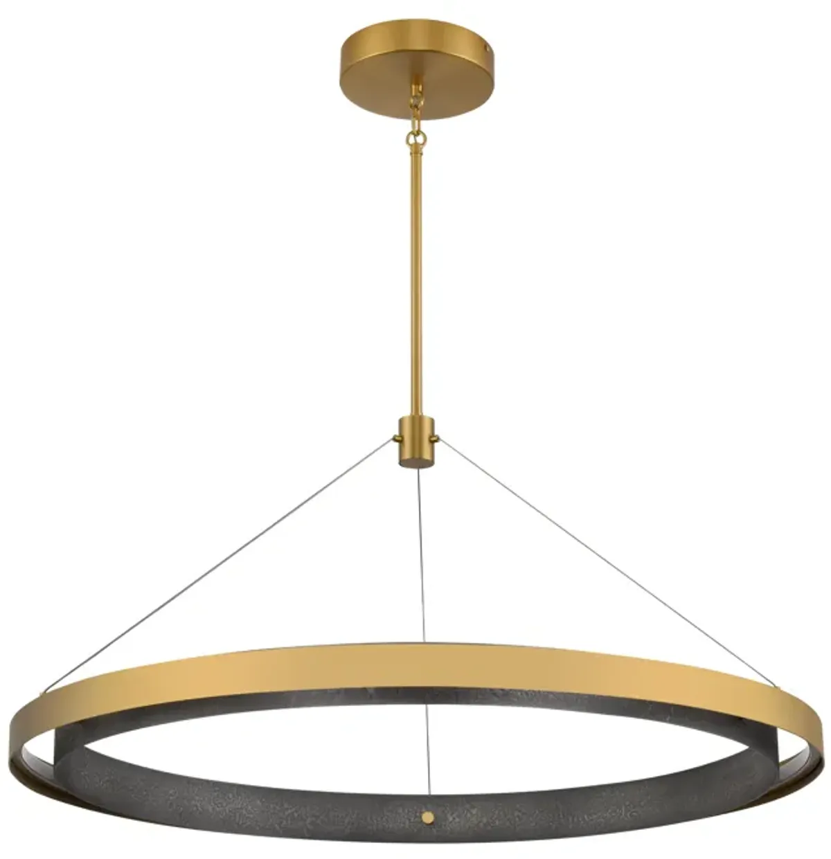 Fagan 33.5'' Wide Integrated LED Pendant - Brushed Brass with Forged Iron