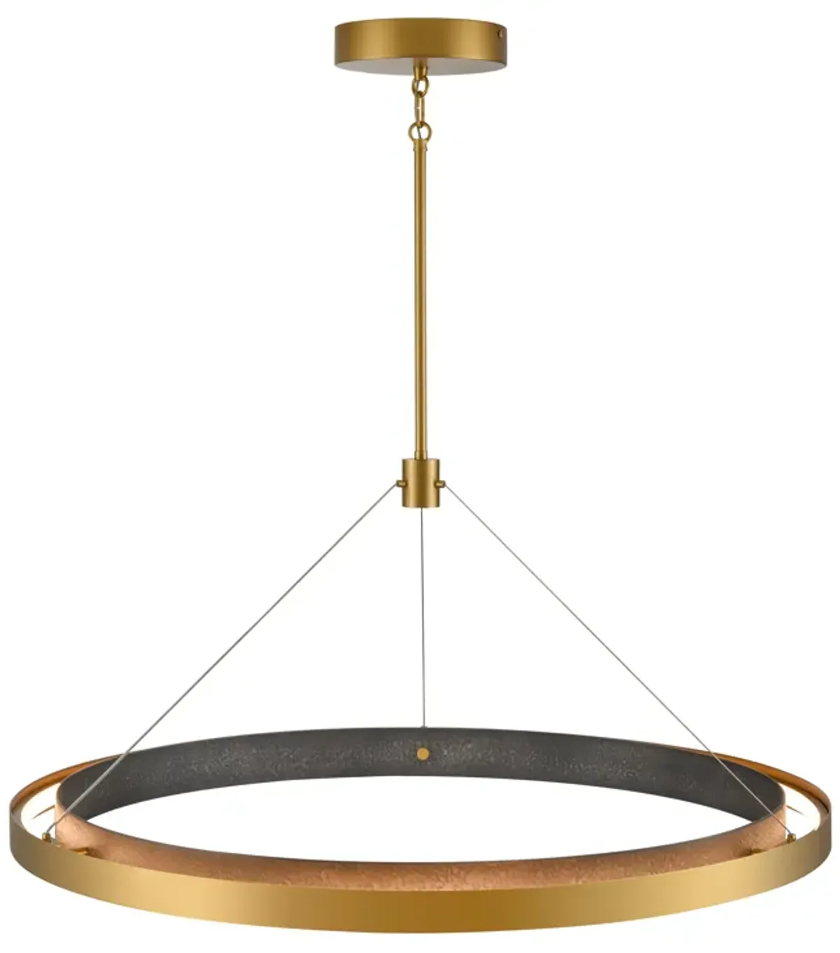 Fagan 33.5'' Wide Integrated LED Pendant - Brushed Brass with Forged Iron