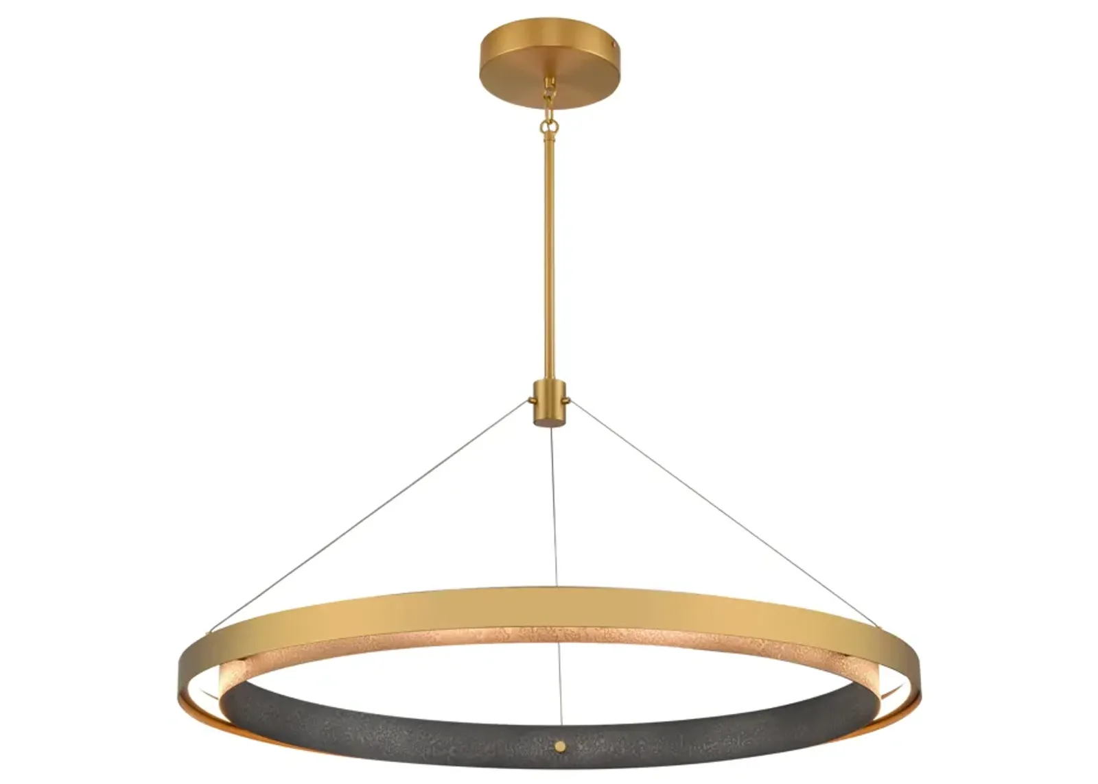 Fagan 33.5'' Wide Integrated LED Pendant - Brushed Brass with Forged Iron