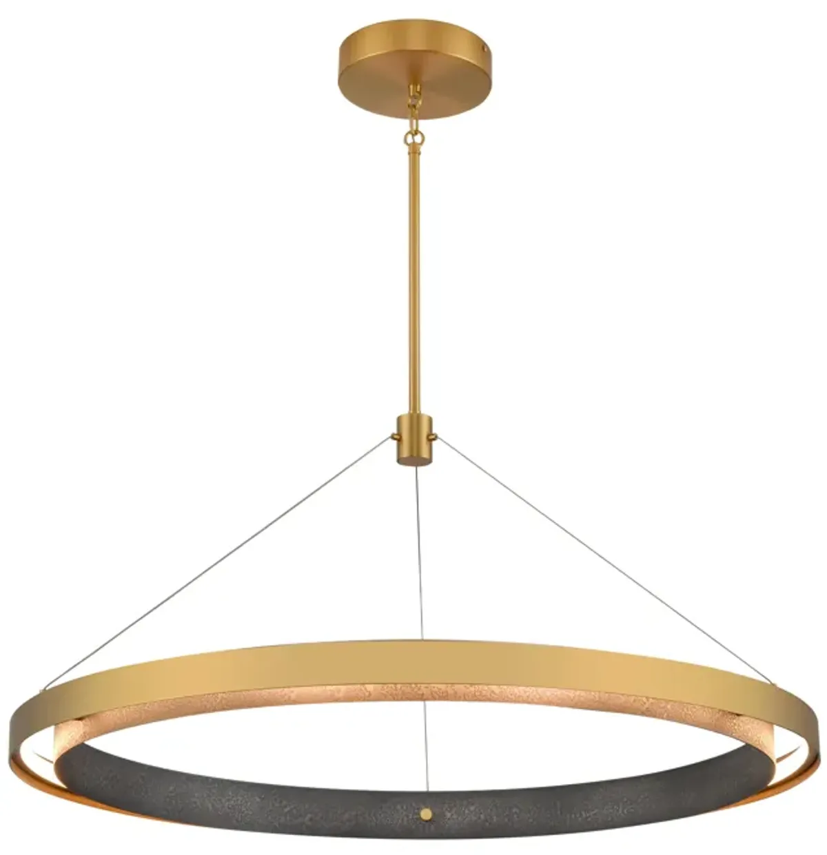 Fagan 33.5'' Wide Integrated LED Pendant - Brushed Brass with Forged Iron