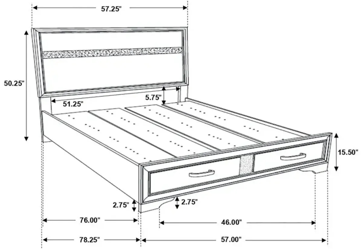 Miranda Full Storage Bed Black