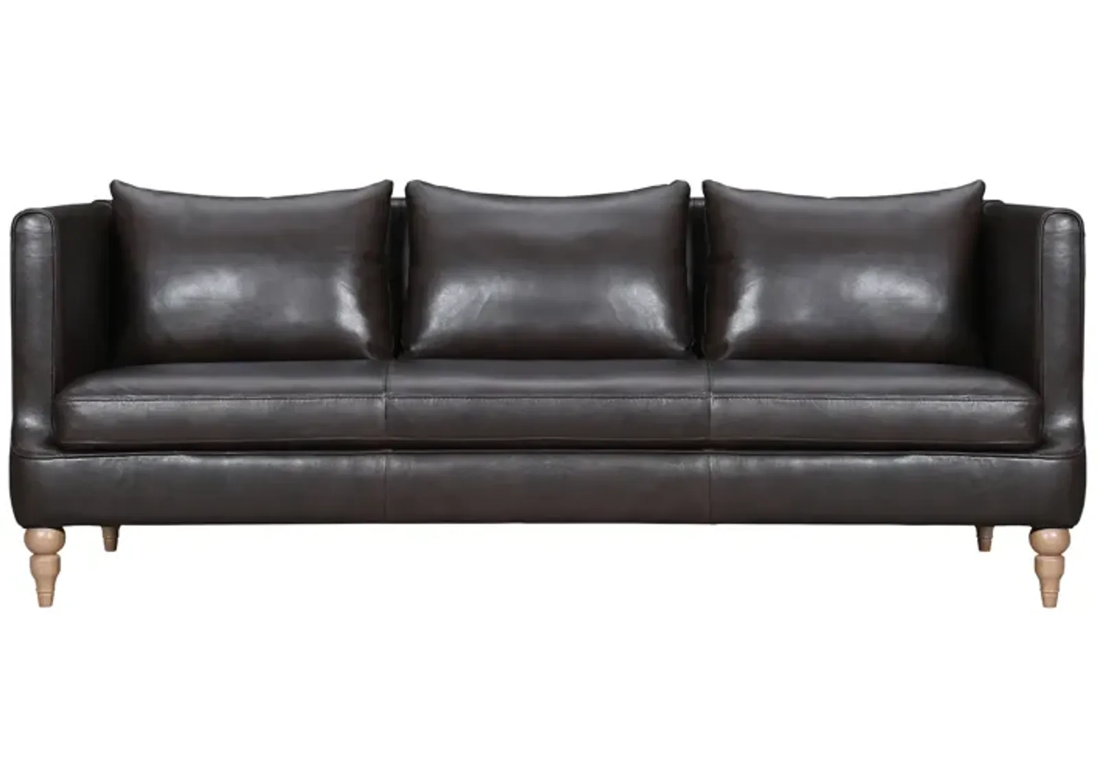 Vincenza 85" Dark Brown Leather Sofa