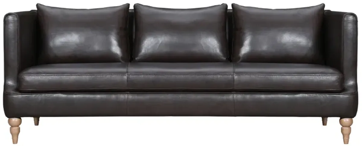 Vincenza 85" Dark Brown Leather Sofa