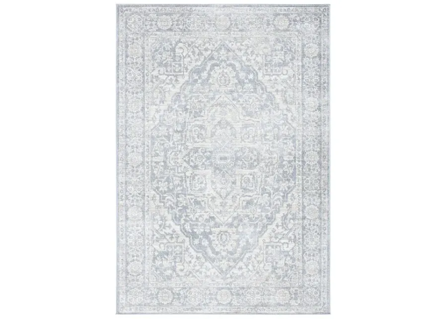 Brentwood 832 Light Grey / Ivory 5'-3" X 7'-6" Medium Rectangle Powerloomed Rug