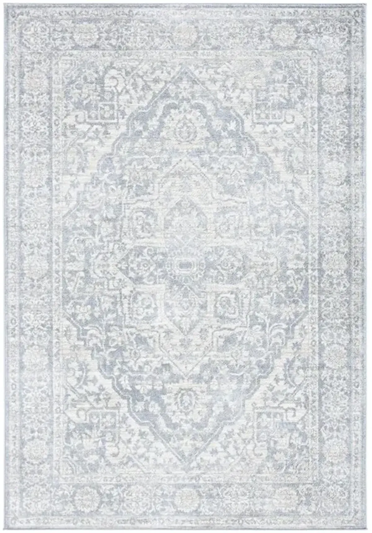 Brentwood 832 Light Grey / Ivory 5'-3" X 7'-6" Medium Rectangle Powerloomed Rug