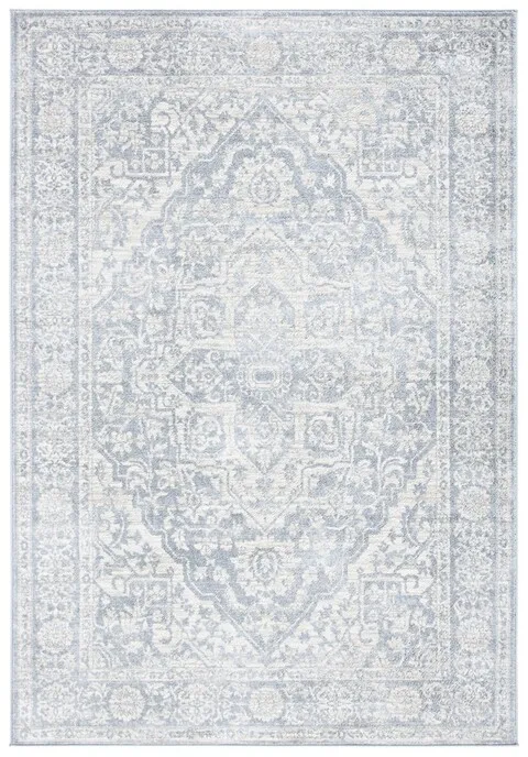 Brentwood 832 Light Grey / Ivory 5'-3" X 7'-6" Medium Rectangle Powerloomed Rug