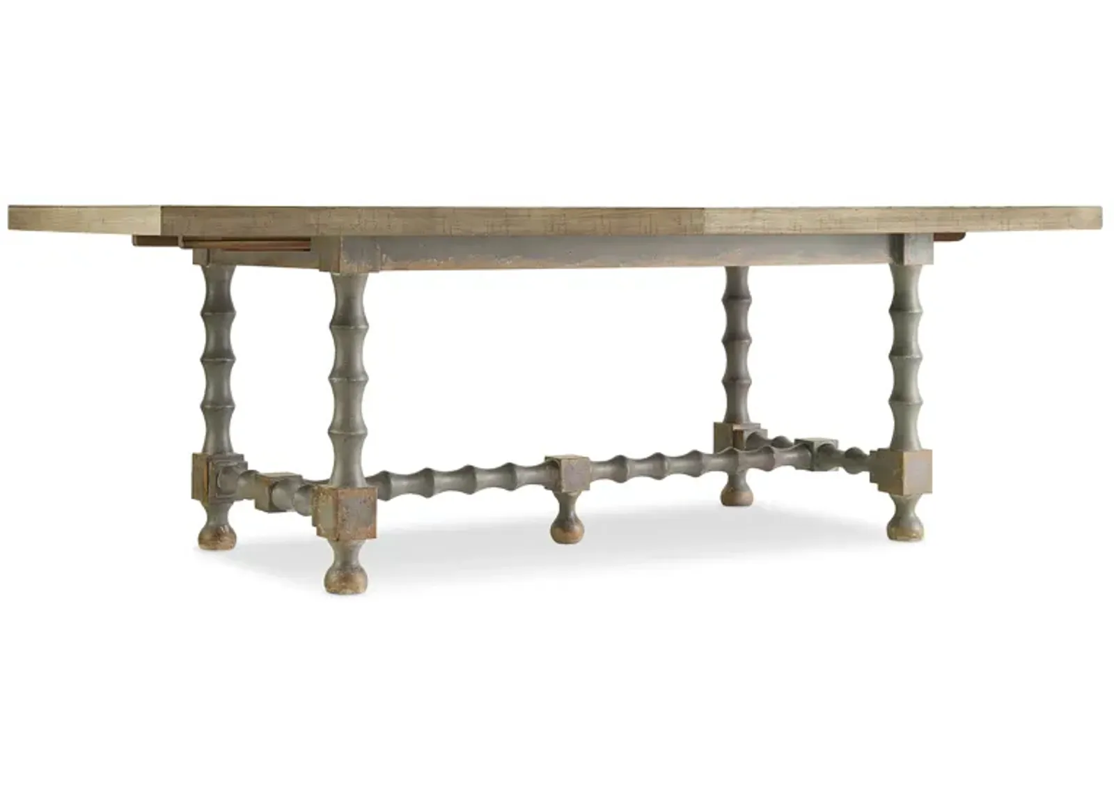 Ciao Bella 84in Trestle Table w/ 2-18in Leaves-Natural/Gray