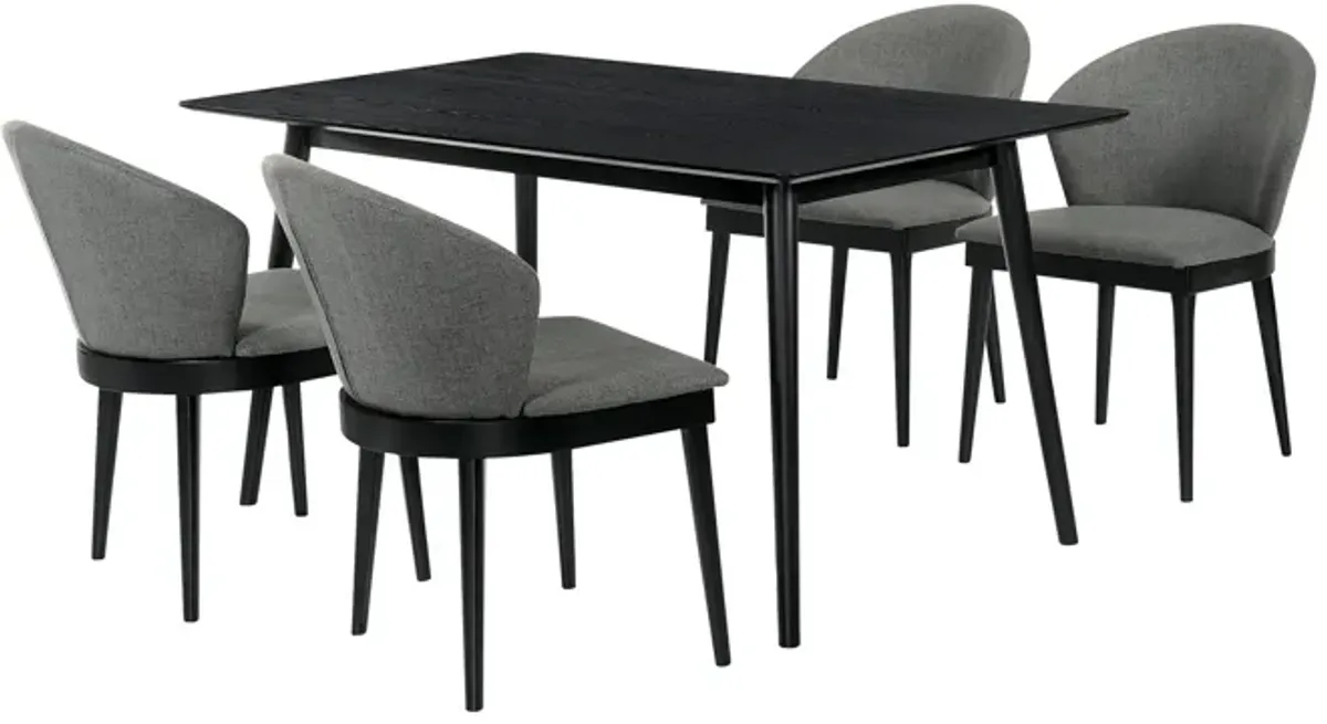 Westmont and Juno Charcoal and Black 5 Piece Dining Set