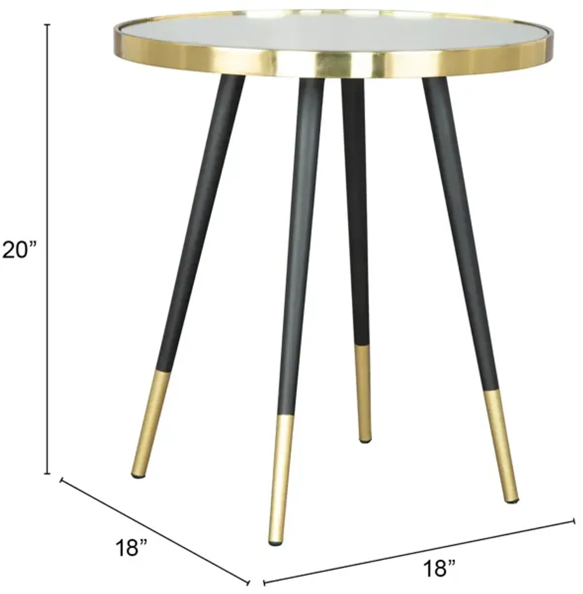 Particle Side Table Gold & Black