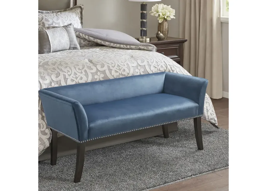 Madison Park Welburn Blue Accent Bench