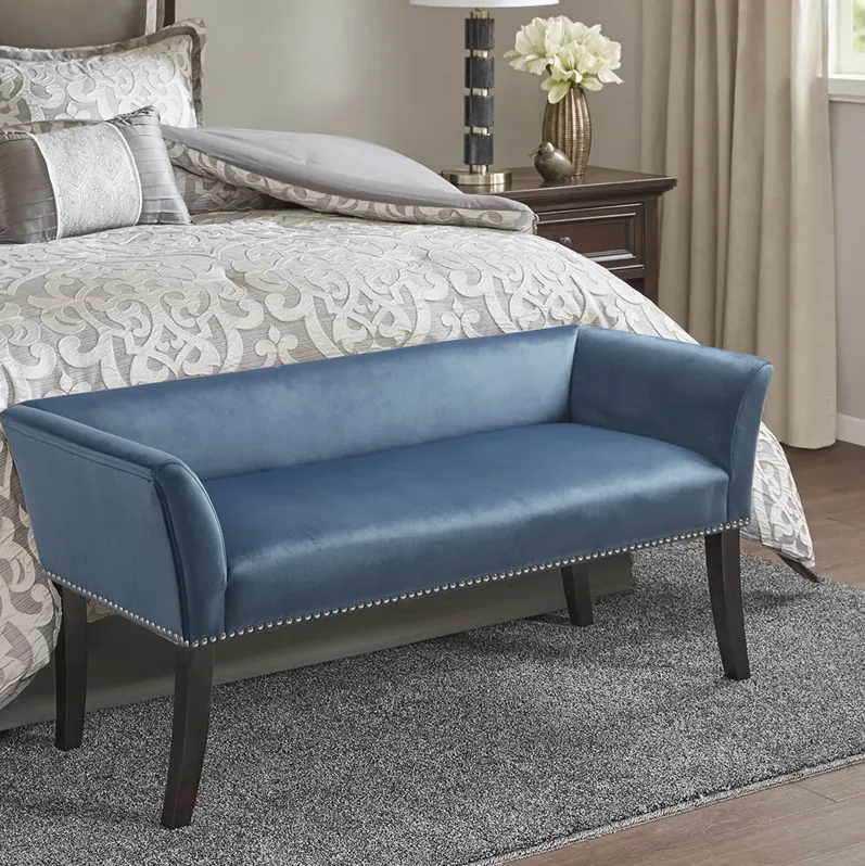 Madison Park Welburn Blue Accent Bench