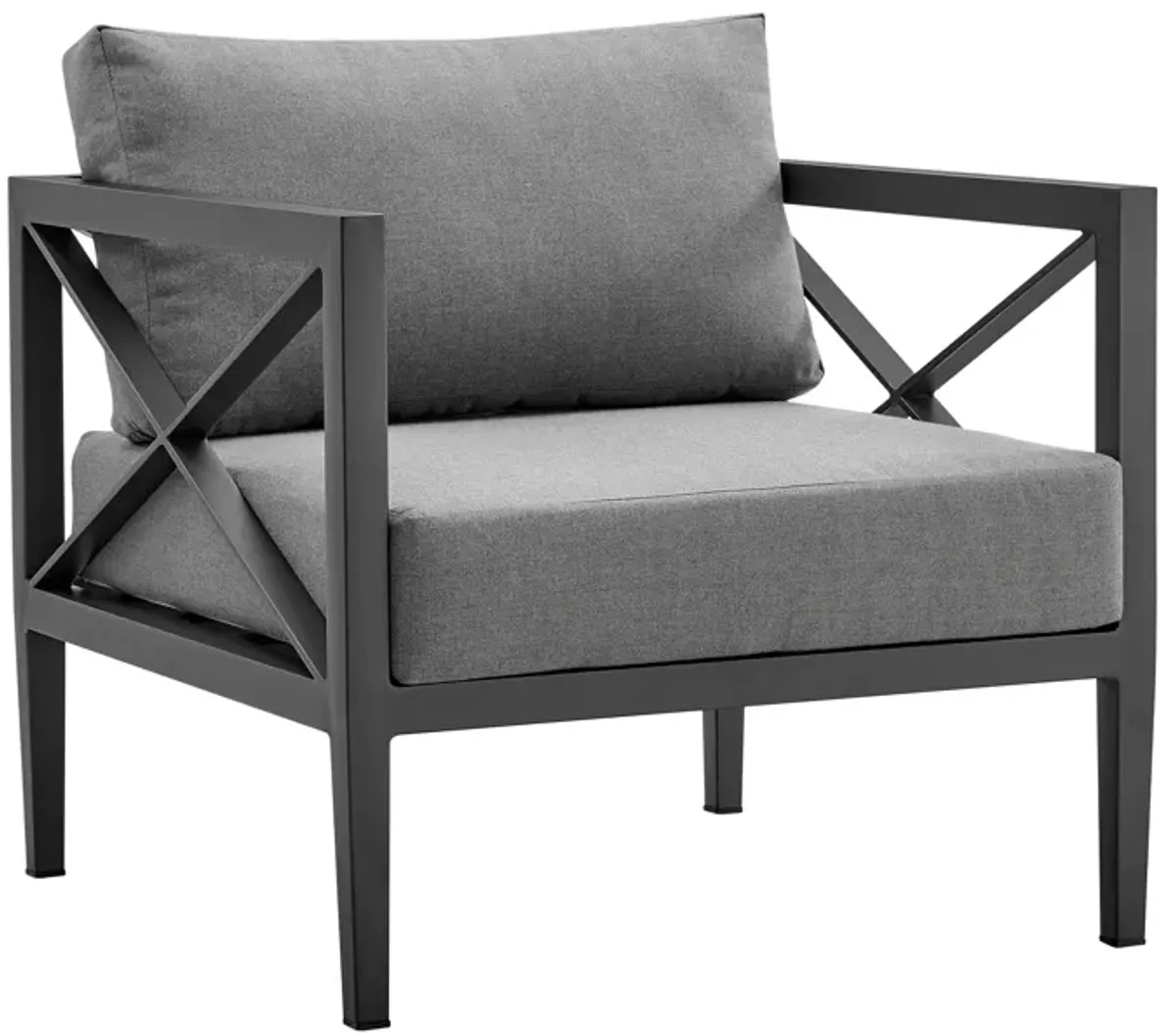 Sonoma Outdoor 4 piece Set in Dark Grey Finish and Dark Grey Cushions