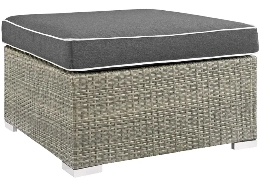 Repose Outdoor Patio Upholstered Fabric Ottoman