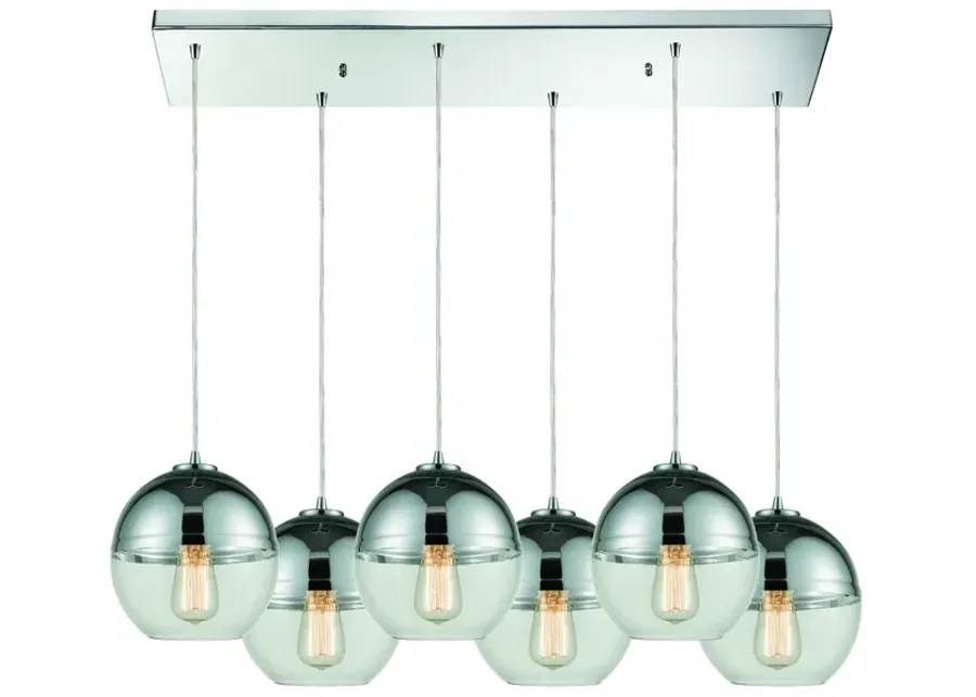 Revelo 32" Wide 6-Light Mini Pendant - Polished Chrome