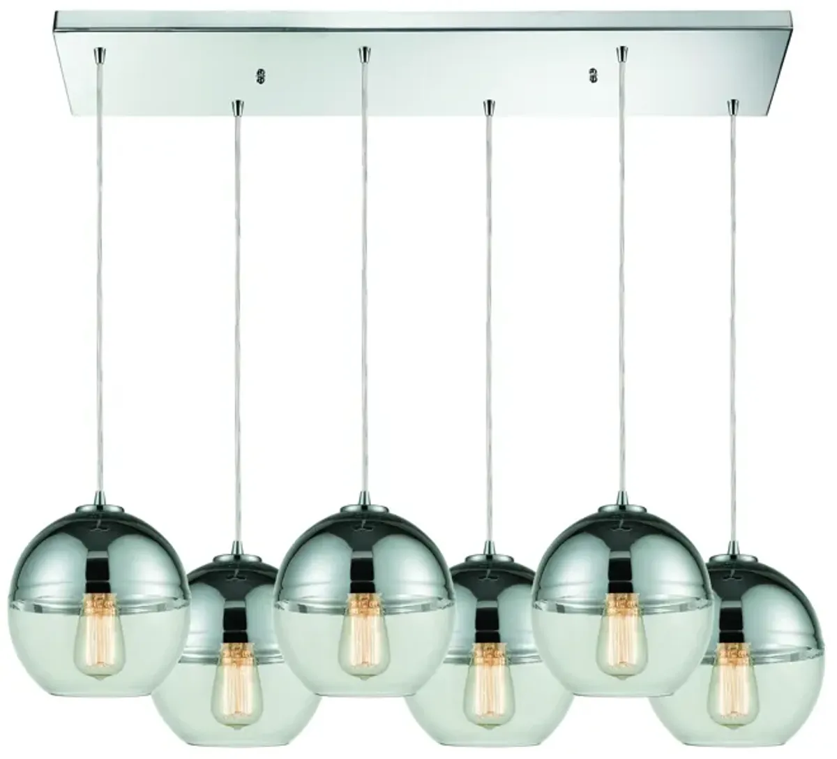 Revelo 32" Wide 6-Light Mini Pendant - Polished Chrome