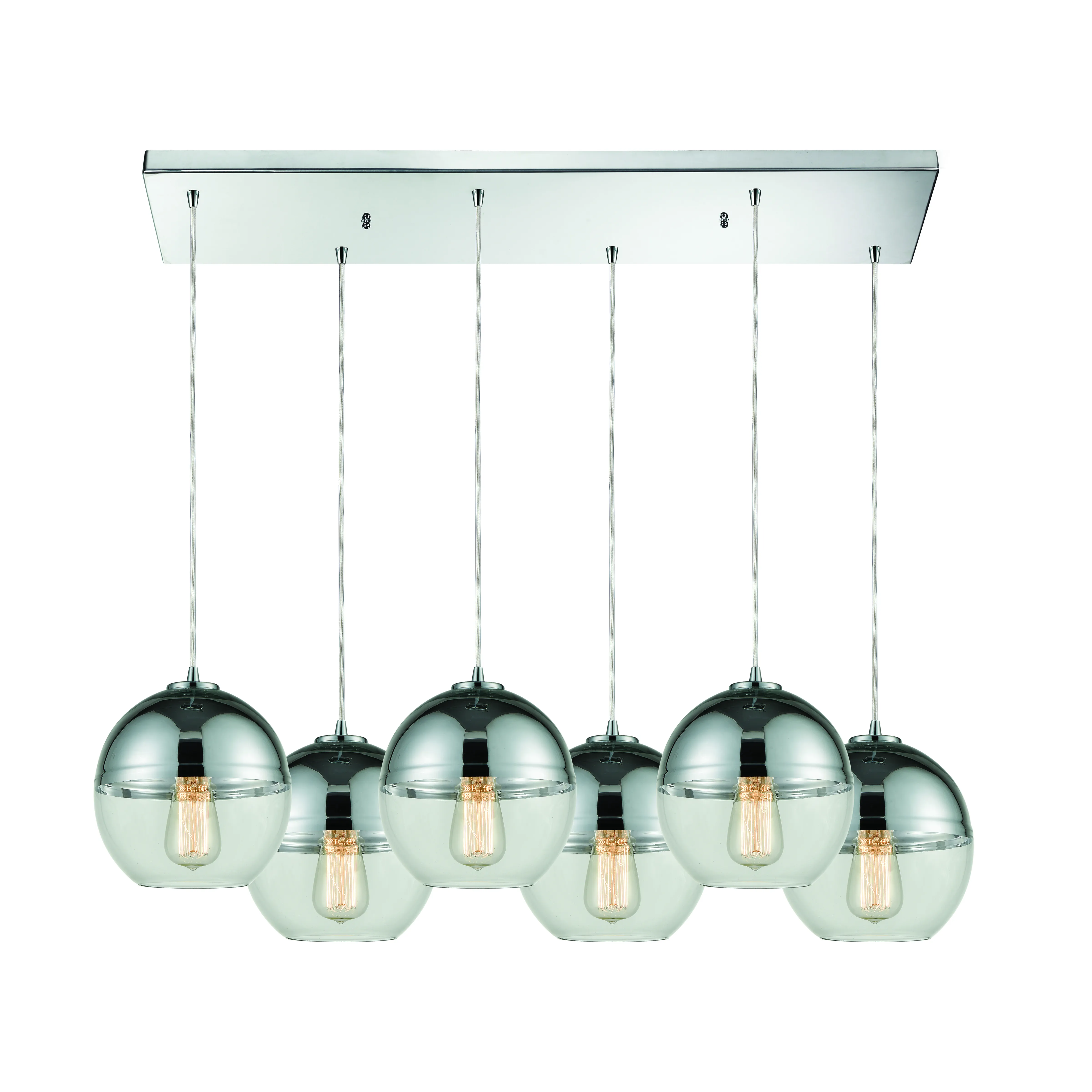 Revelo 32" Wide 6-Light Mini Pendant - Polished Chrome