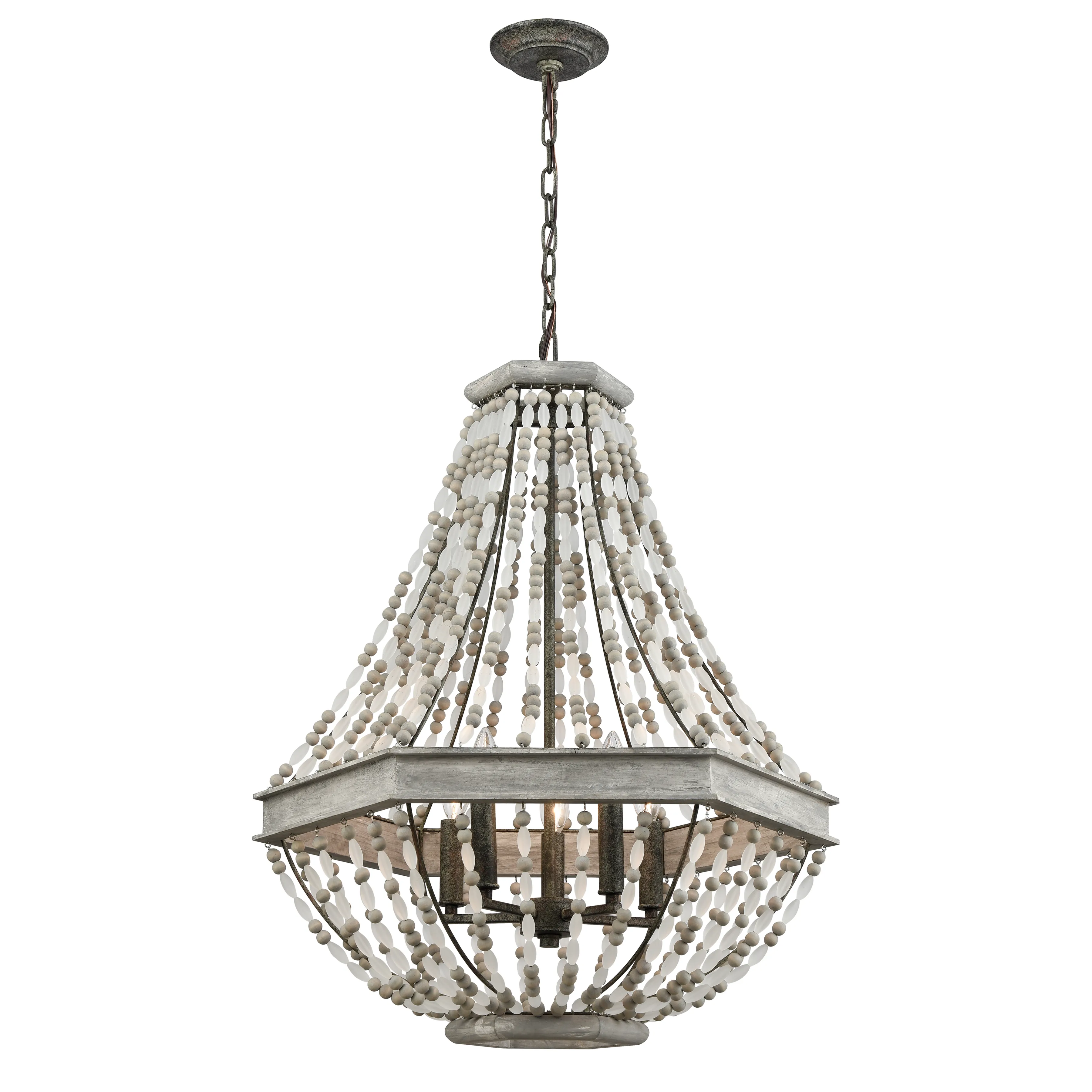 Summerton 24" Wide 5-Light Chandelier - Washed Gray