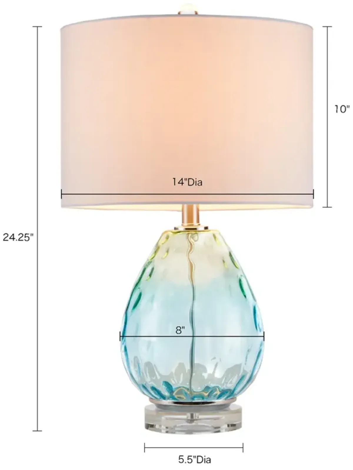 Urban Habitat Borel Blue Ombre Glass Table Lamp